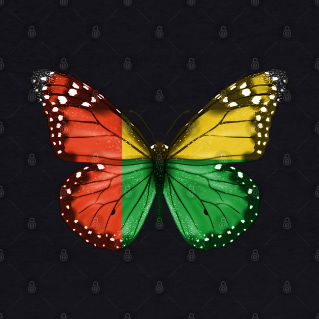 Bissau Guinean Flag  Butterfly - Gift for Bissau Guinean From Guinea Bissau by Country Flags